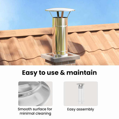 Rain Cover Chimney Silver 35 x 35 x 20 cm Stainless Steel