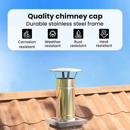 Rain Cover Chimney Silver 35 x 35 x 20 cm Stainless Steel