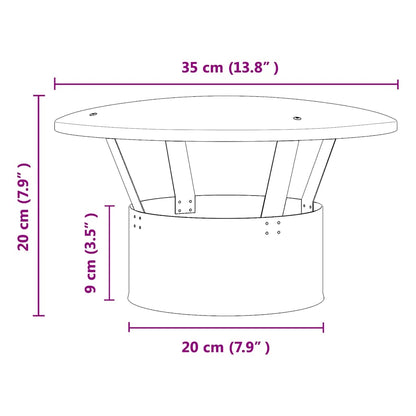 Rain Cover Chimney Silver 35 x 35 x 20 cm Stainless Steel