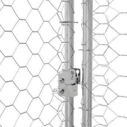 Dog Kennel with Storage Silver 2 x 2 x 2 m Galvanised steel