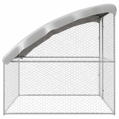 Dog Kennel with Storage Silver 2 x 2 x 2 m Galvanised steel