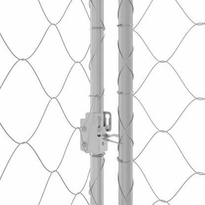 Dog Cage with Roof Silver 200 x 200 x 258 cm Steel and PE