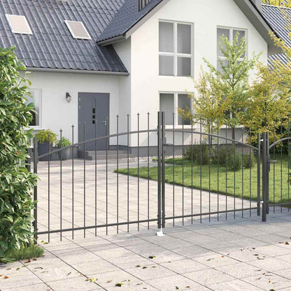 Double Gate with Lock Woerden Grey 299.5 x 149.5 cm Steel