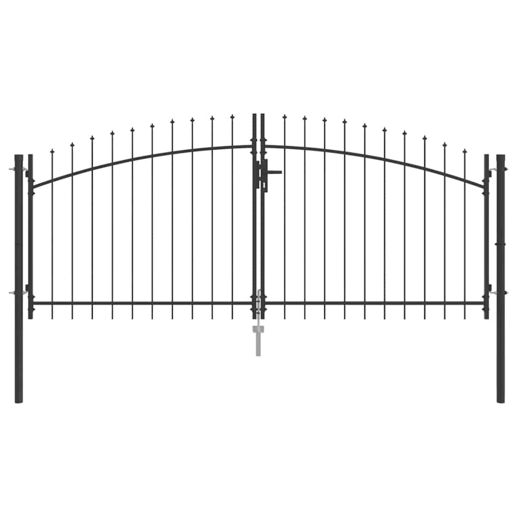Double Gate with Lock Woerden Grey 299.5 x 149.5 cm Steel