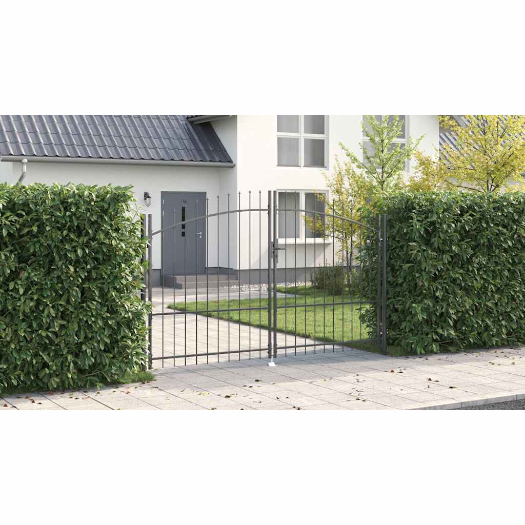 Double Gate with Lock Woerden Grey 299.5 x 224.5 cm Steel