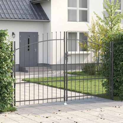 Double Gate with Lock Woerden Grey 299.5 x 224.5 cm Steel