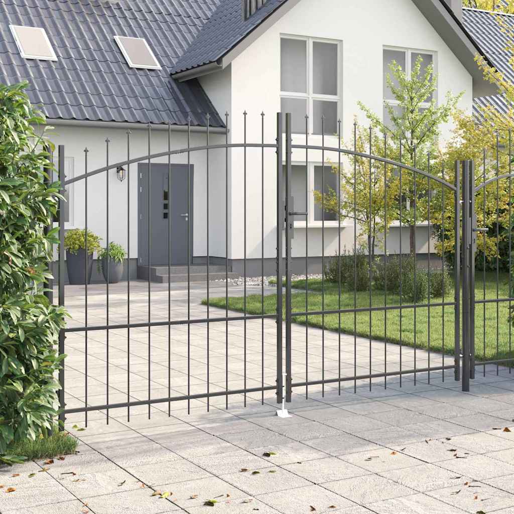 Double Gate with Lock Woerden Grey 299.5 x 224.5 cm Steel