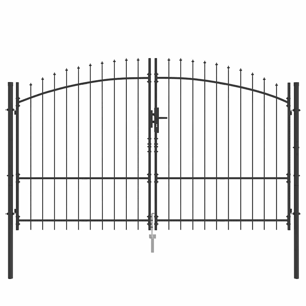 Double Gate with Lock Woerden Grey 299.5 x 224.5 cm Steel