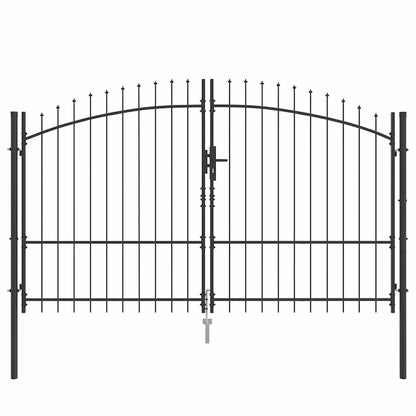 Double Gate with Lock Woerden Grey 299.5 x 224.5 cm Steel