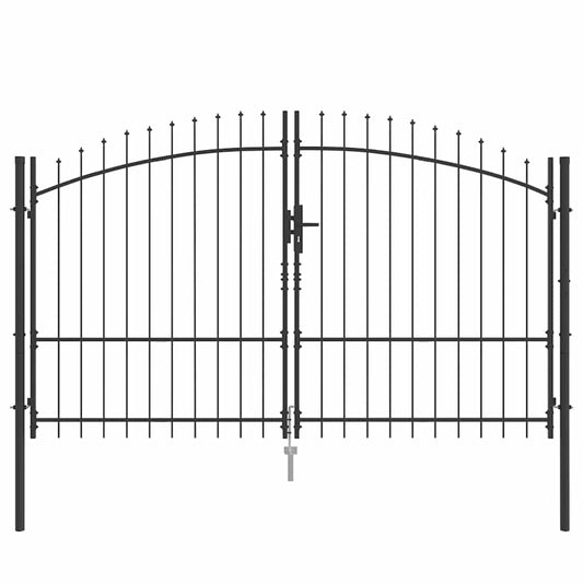 Double Gate with Lock Woerden Grey 299.5 x 224.5 cm Steel