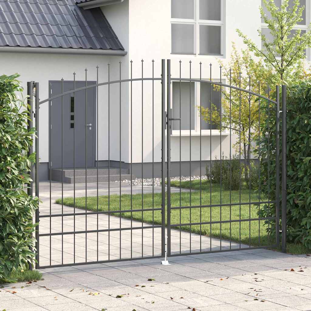 Double Gate with Lock Woerden Grey 299.5 x 249.5 cm Steel