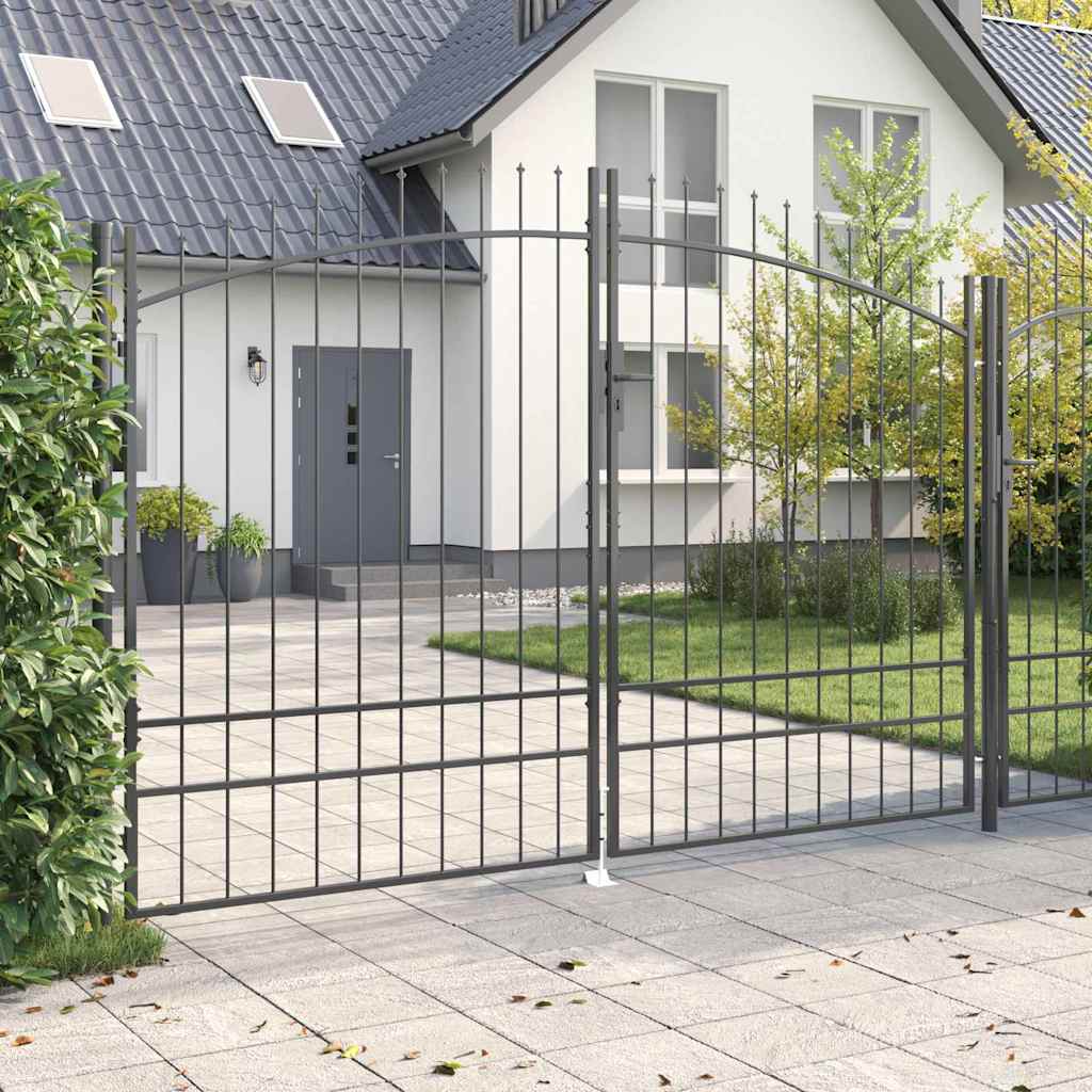 Double Gate with Lock Woerden Grey 299.5 x 249.5 cm Steel