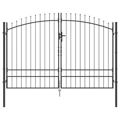 Double Gate with Lock Woerden Grey 299.5 x 249.5 cm Steel