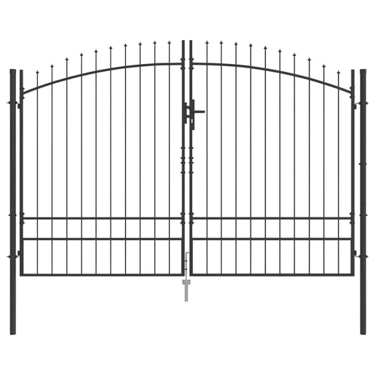 Double Gate with Lock Woerden Grey 299.5 x 249.5 cm Steel