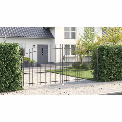 Double Gate with Lock Woerden Grey 400 x 224.5 cm Steel