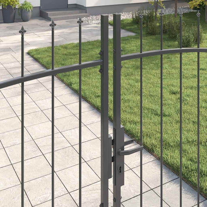 Double Gate with Lock Woerden Grey 400 x 224.5 cm Steel