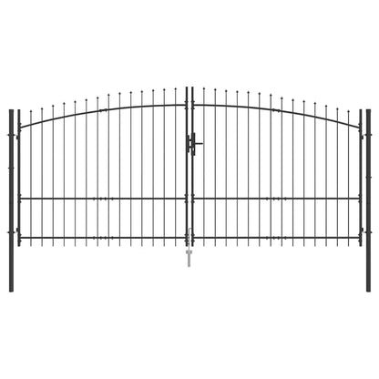 Double Gate with Lock Woerden Grey 400 x 224.5 cm Steel
