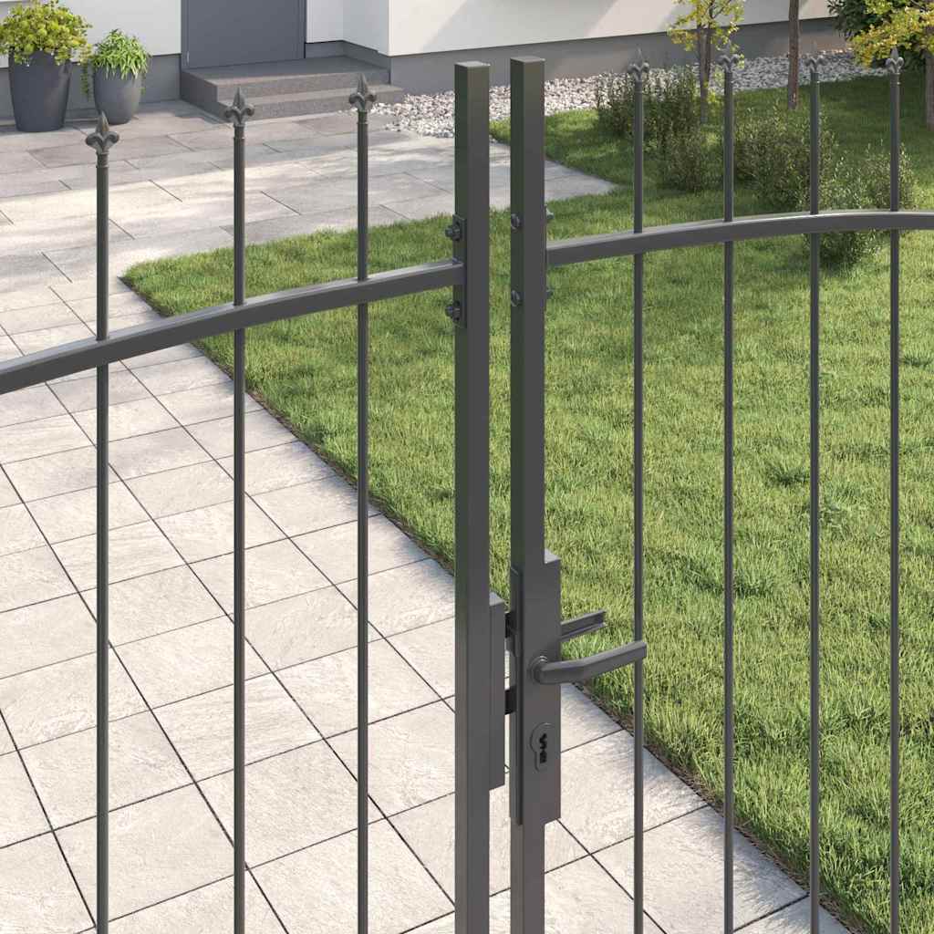 Double Gate with Lock Woerden Grey 400 x 249.5 cm Steel