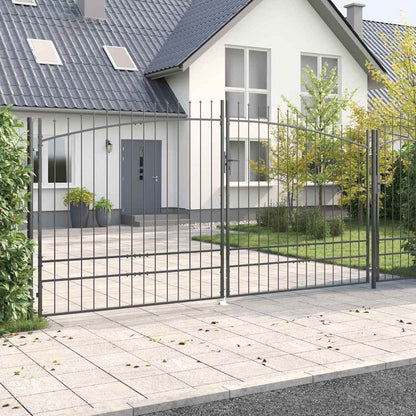 Double Gate with Lock Woerden Grey 400 x 249.5 cm Steel