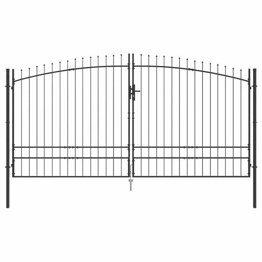 Double Gate with Lock Woerden Grey 400 x 249.5 cm Steel
