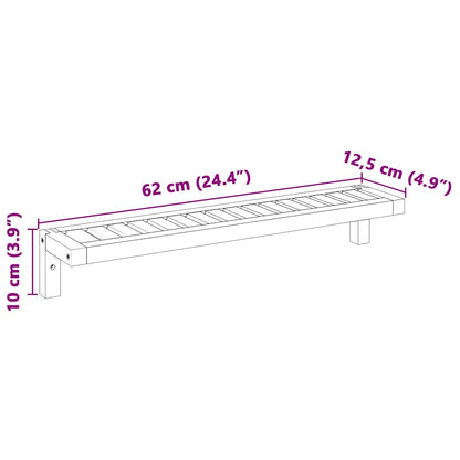 Wall Hanging Rack Natural 62 x 10 x 12.5 cm Solid Walnut Wood