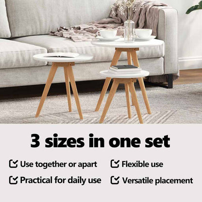 Coffee Table 3 pcs Brown Solid Walnut Wood