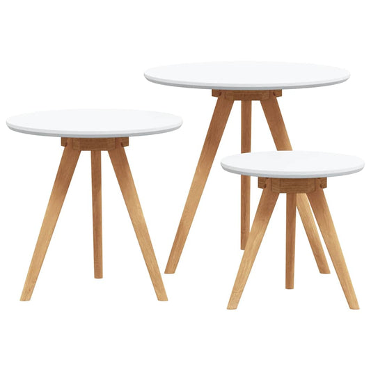 Coffee Table 3 pcs Brown 50 x 50 x 46 cm Solid Walnut Wood