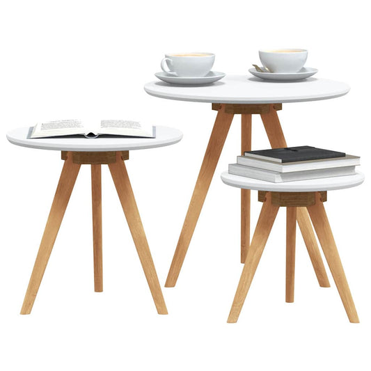 Coffee Table 3 pcs Brown 50 x 50 x 46 cm Solid Walnut Wood