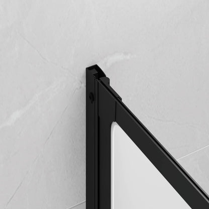 Shower Screen Folding Black 132 x 2 x 140 cm Aluminium and PP
