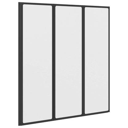 Shower Screen Folding Black 132 x 2 x 140 cm Aluminium and PP