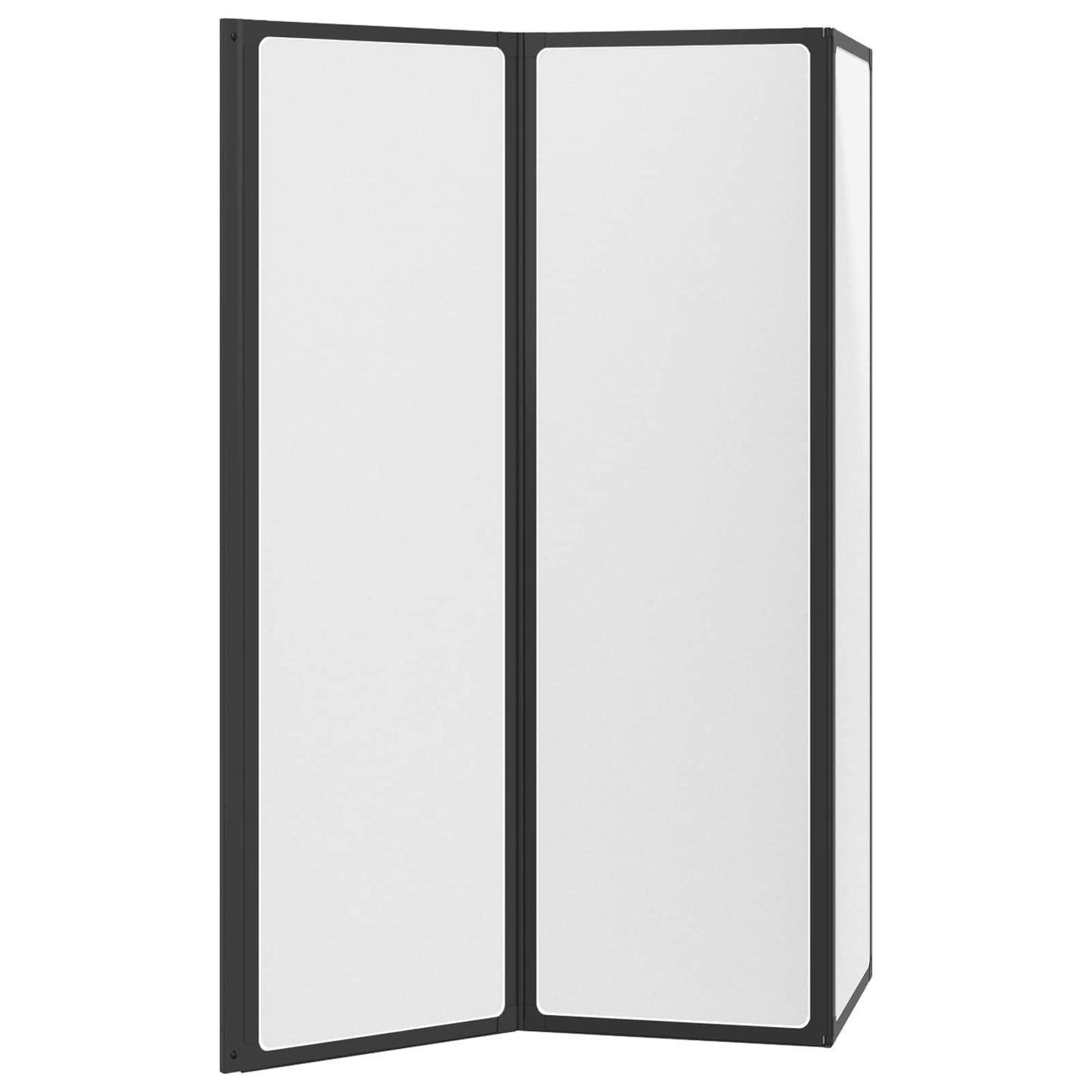 Shower Screen Folding Black 132 x 2 x 140 cm Aluminium and PP