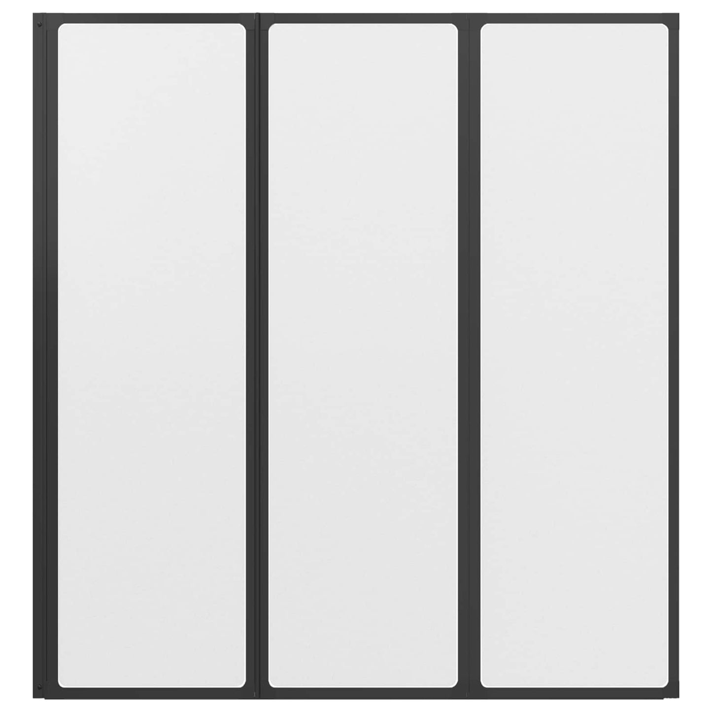 Shower Screen Folding Black 132 x 2 x 140 cm Aluminium and PP
