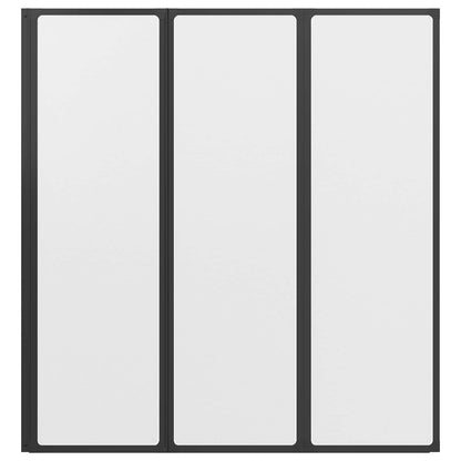 Shower Screen Folding Black 132 x 2 x 140 cm Aluminium and PP