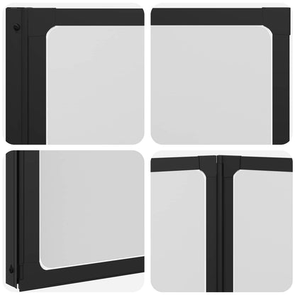 Shower Screen Folding Black 168 x 140 cm Aluminium