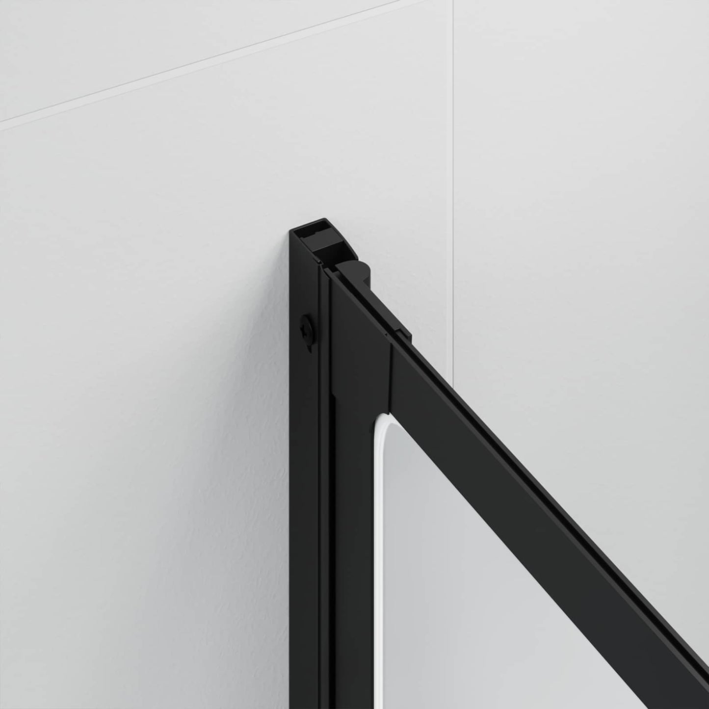 Shower Screen Folding Black 168 x 140 cm Aluminium