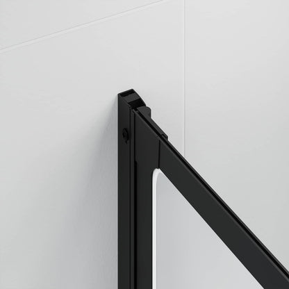 Shower Screen Folding Black 168 x 140 cm Aluminium