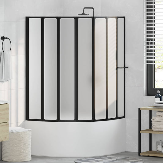 Shower Screen Folding Black 168 x 140 cm Aluminium