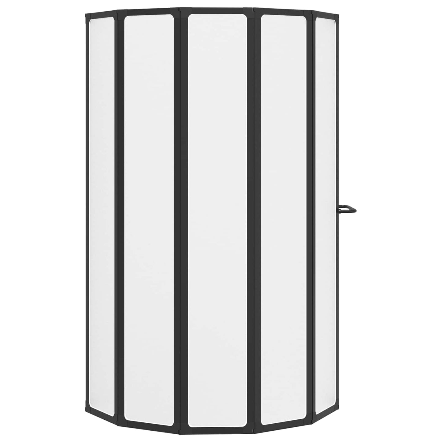 Shower Screen Folding Black 168 x 140 cm Aluminium