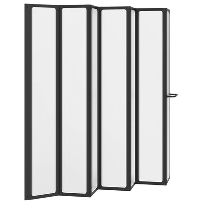 Shower Screen Folding Black 168 x 140 cm Aluminium