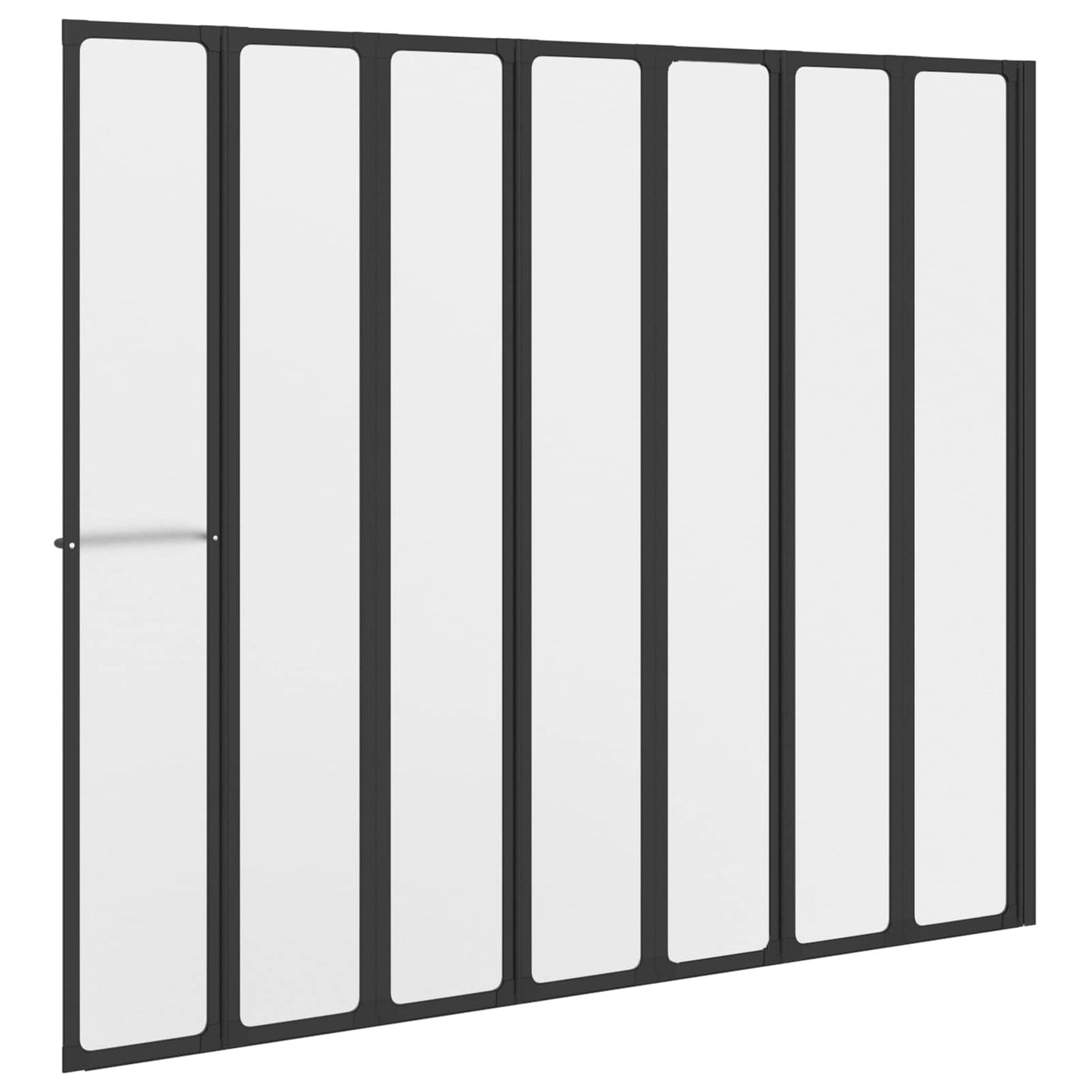 Shower Screen Folding Black 168 x 140 cm Aluminium