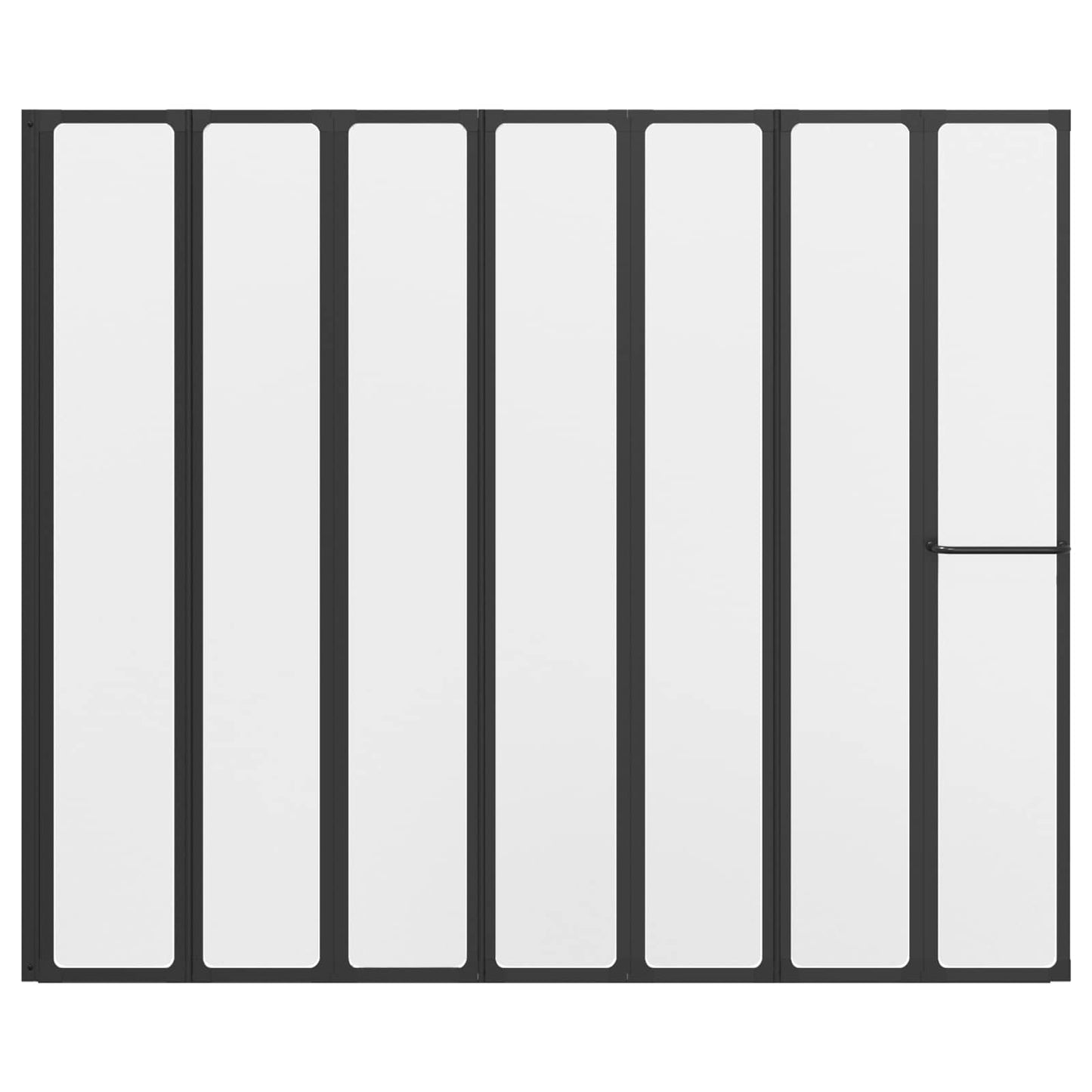 Shower Screen Folding Black 168 x 140 cm Aluminium