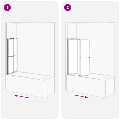 Shower Screen Folding White Aluminium