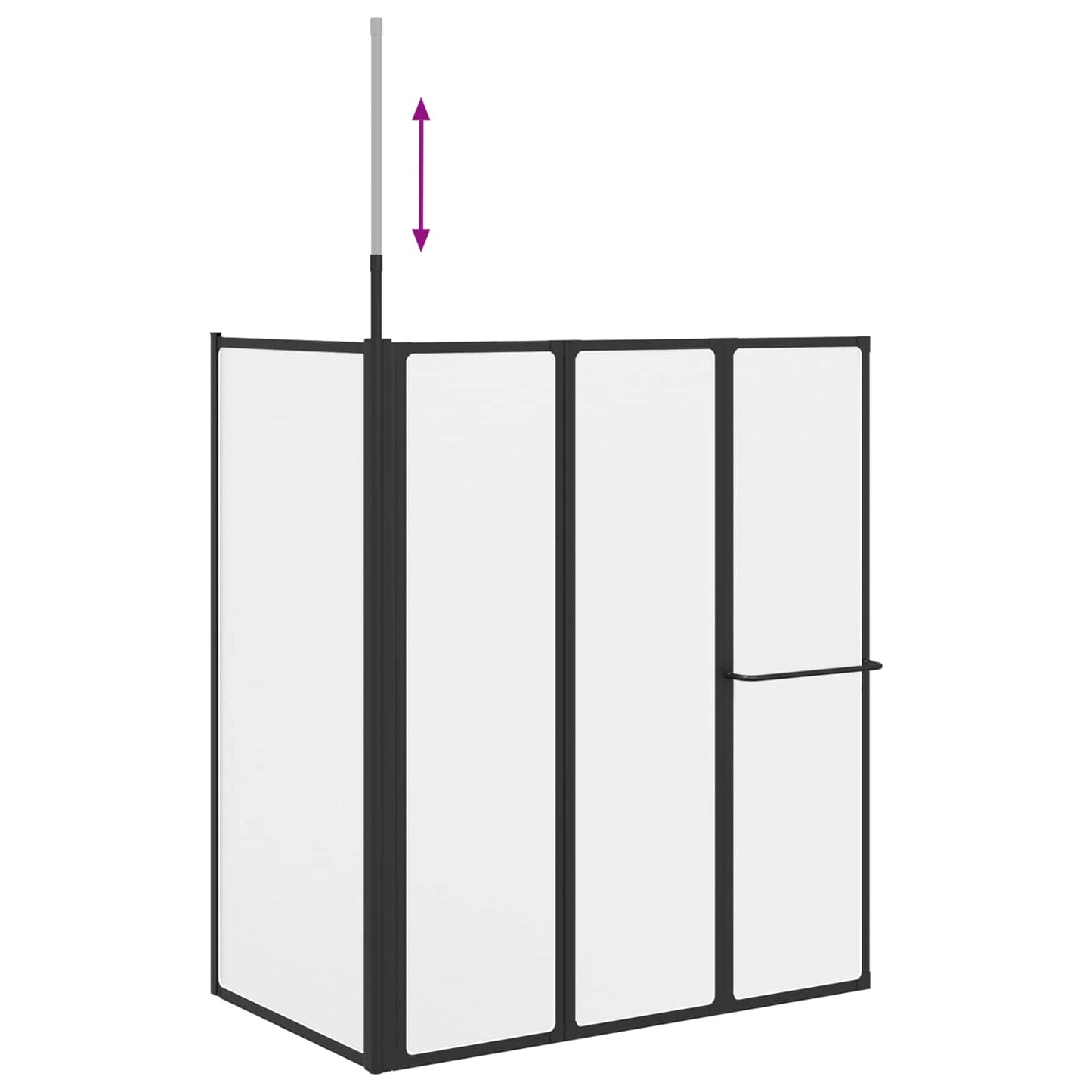 Shower Screen Folding White Aluminium