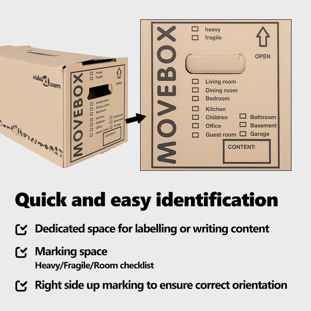 Moving Box 20 pcs Natural 59 x 31.5 x 31.5 cm Cardboard