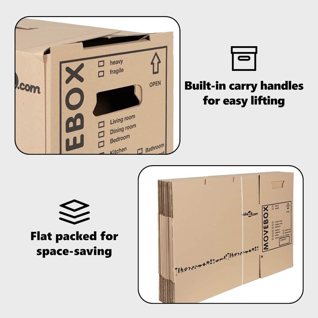 Moving Box 20 pcs Natural 59 x 31.5 x 31.5 cm Cardboard