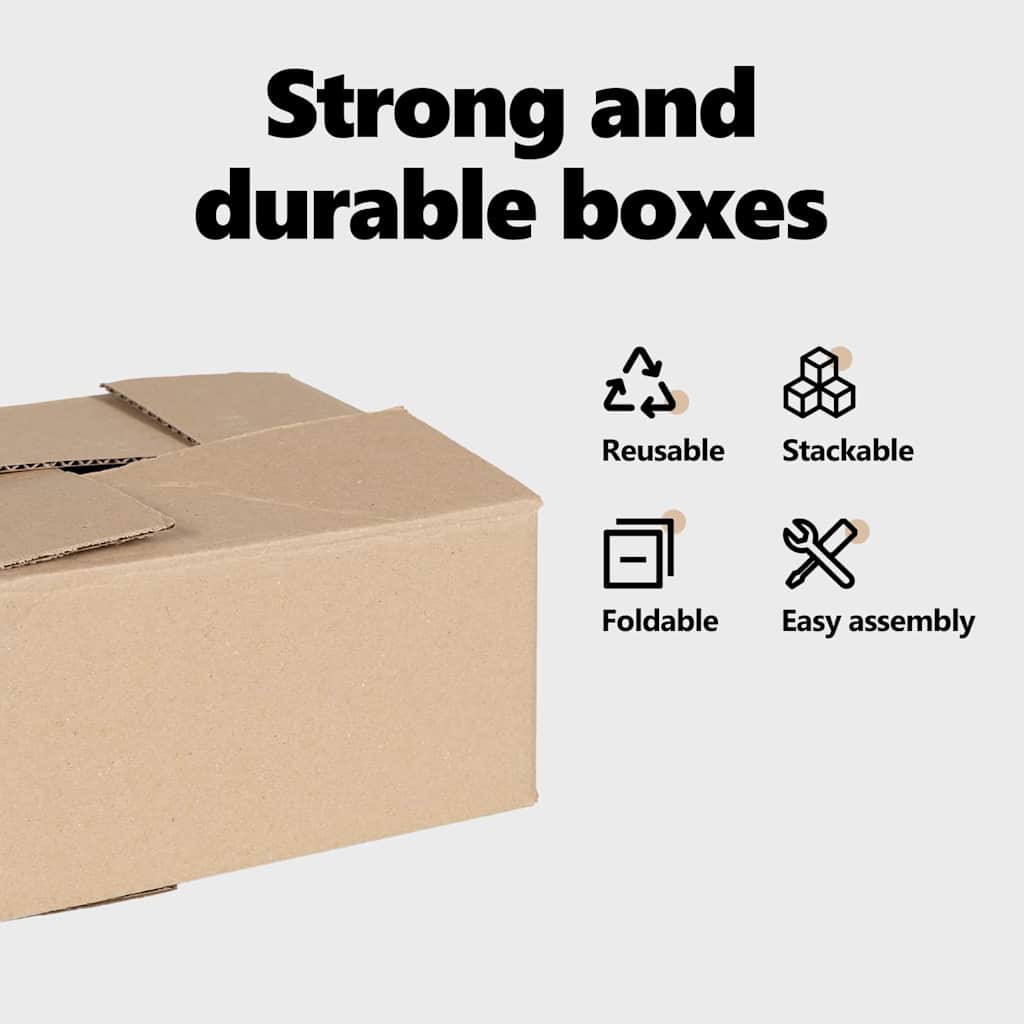 Folding Box 50 pcs Natural 20 x 15 x 10 cm Cardboard