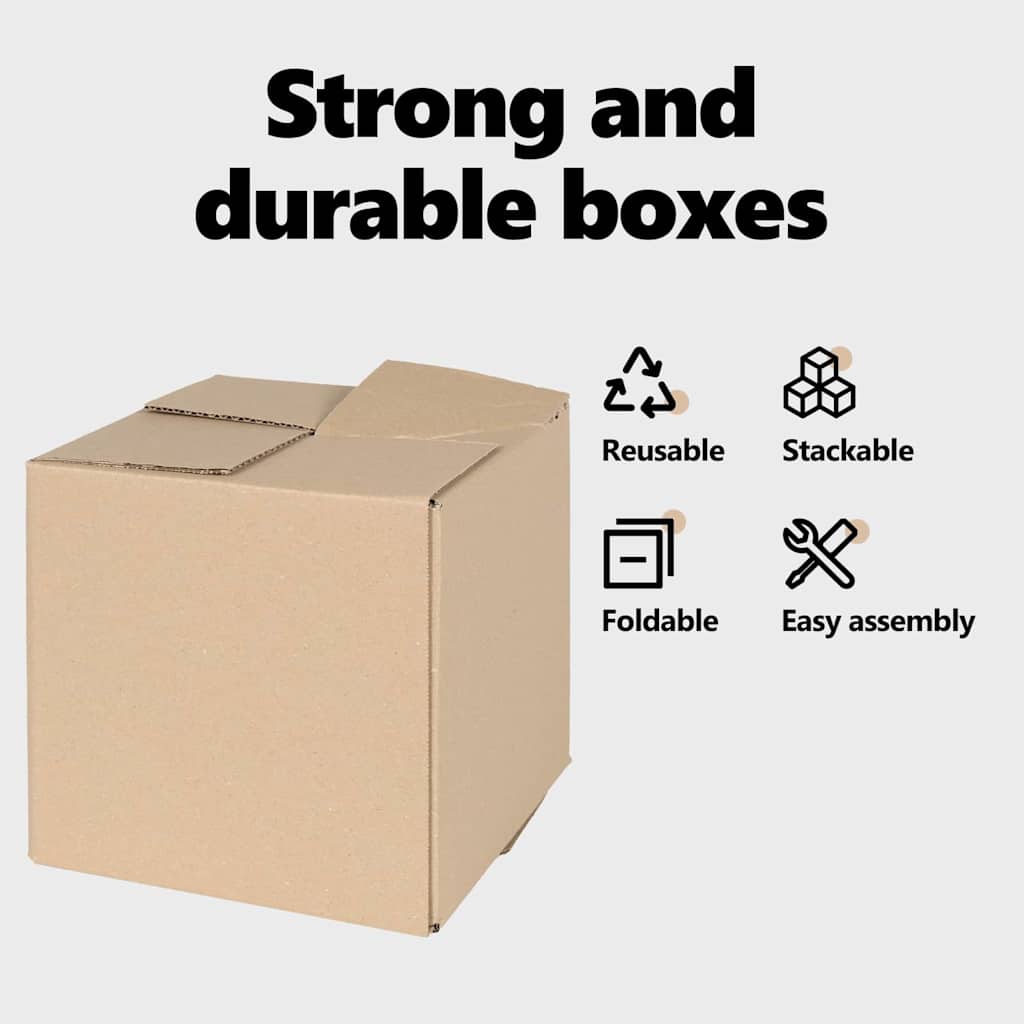 Folding Box 50 pcs Natural 20 x 20 x 20 cm Cardboard