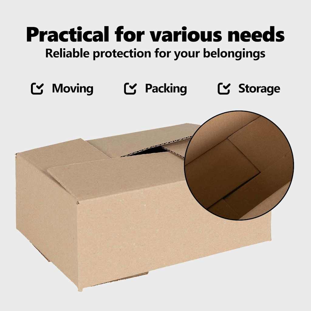 Folding Box 50 pcs Natural 30 x 21.5 x 14 cm Cardboard