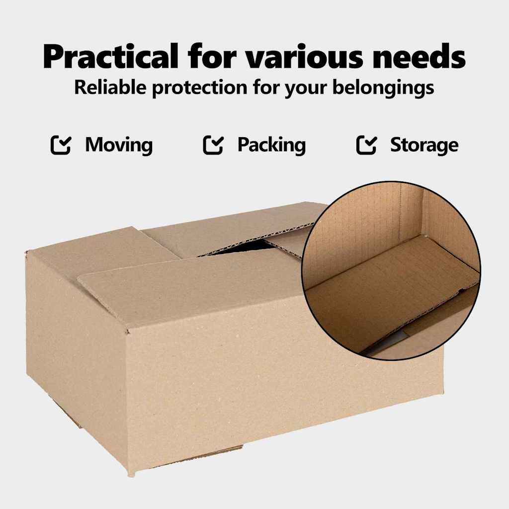 Folding Box 50 pcs Natural 35 x 24 x 15 cm Cardboard