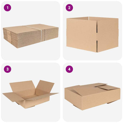 Folding Box 50 pcs Natural 40 x 30 x 10 cm Cardboard